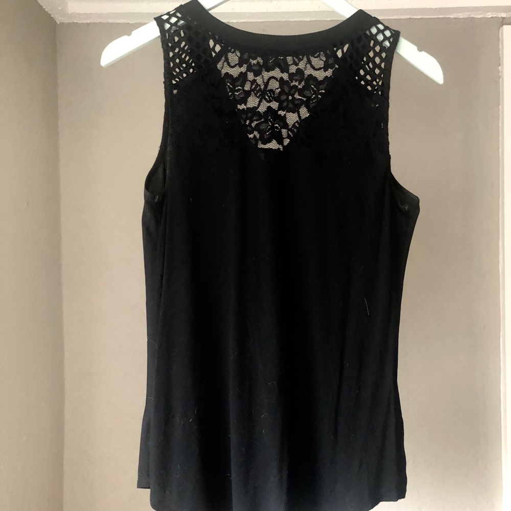 Express Black Lace Tank with Zipper Detail - Picture 2 of 3
